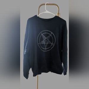 Black Crewneck with Sigil of Baphomet